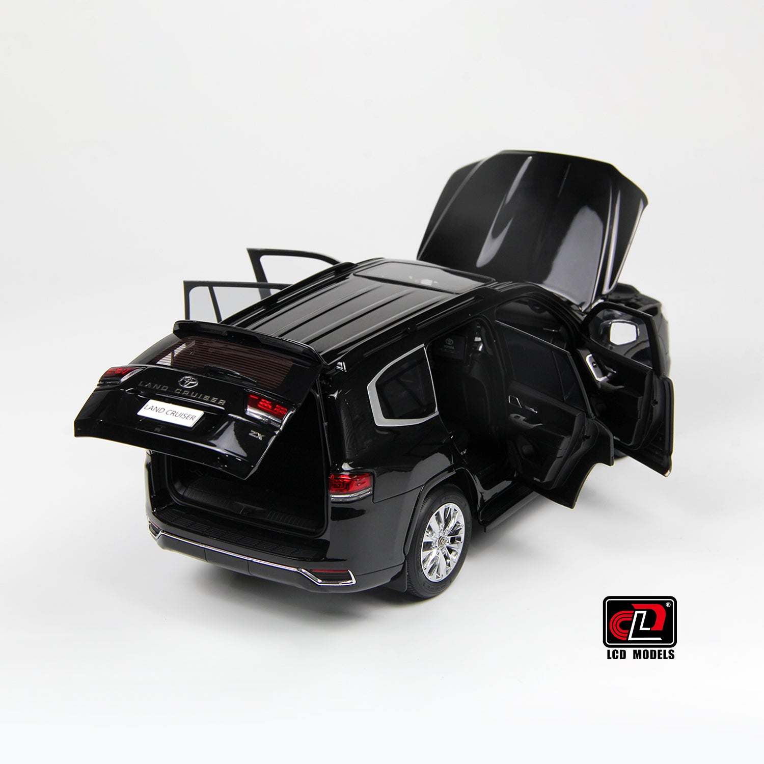 LCD Model 1:18 Toyota Land Cruiser 300-ZX Black color