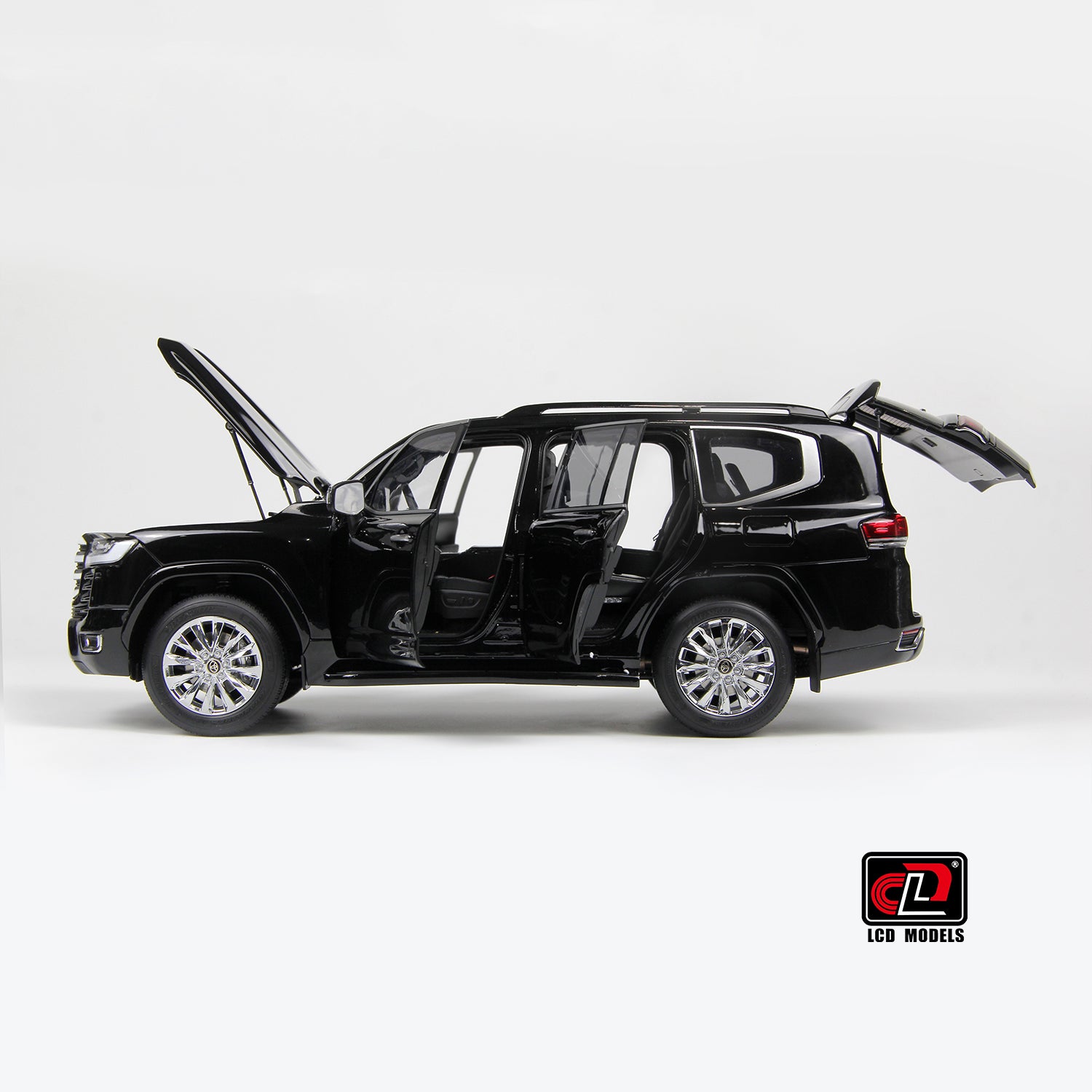 LCD Model 1:18 Toyota Land Cruiser 300-ZX Black color