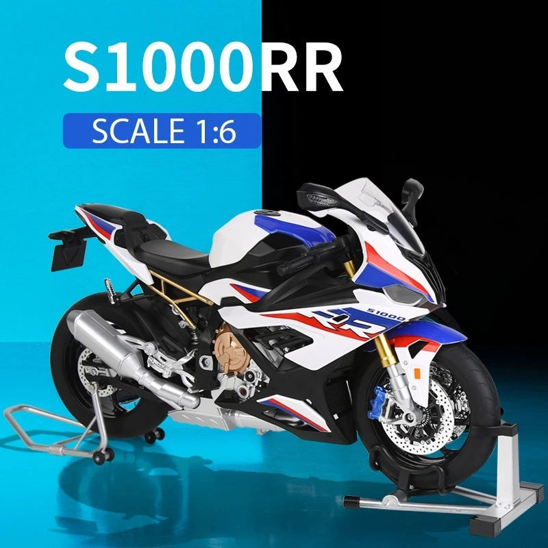 2026 Hot New Style Diecast 1:6 BWM S1000RR Motorcycle with Key Open Spray Lights and Sound