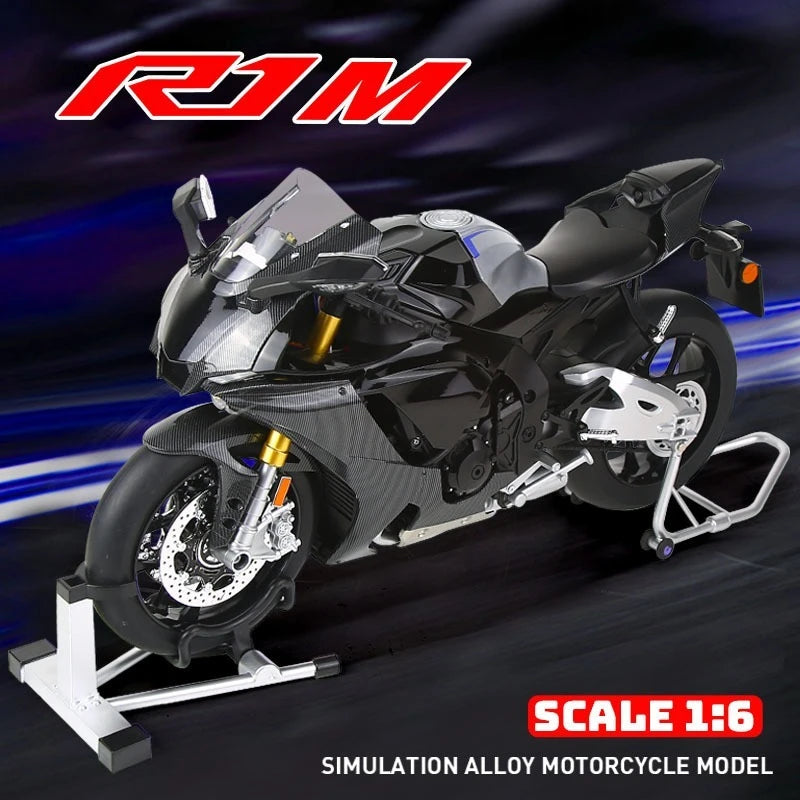 HY Hot New Style Diecast 1:6 Yamaha R1M Motorcycle with Key Open Spray lights and Sound
