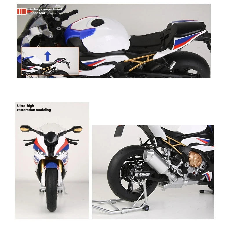 2026 Hot New Style Diecast 1:6 BWM S1000RR Motorcycle with Key Open Spray Lights and Sound