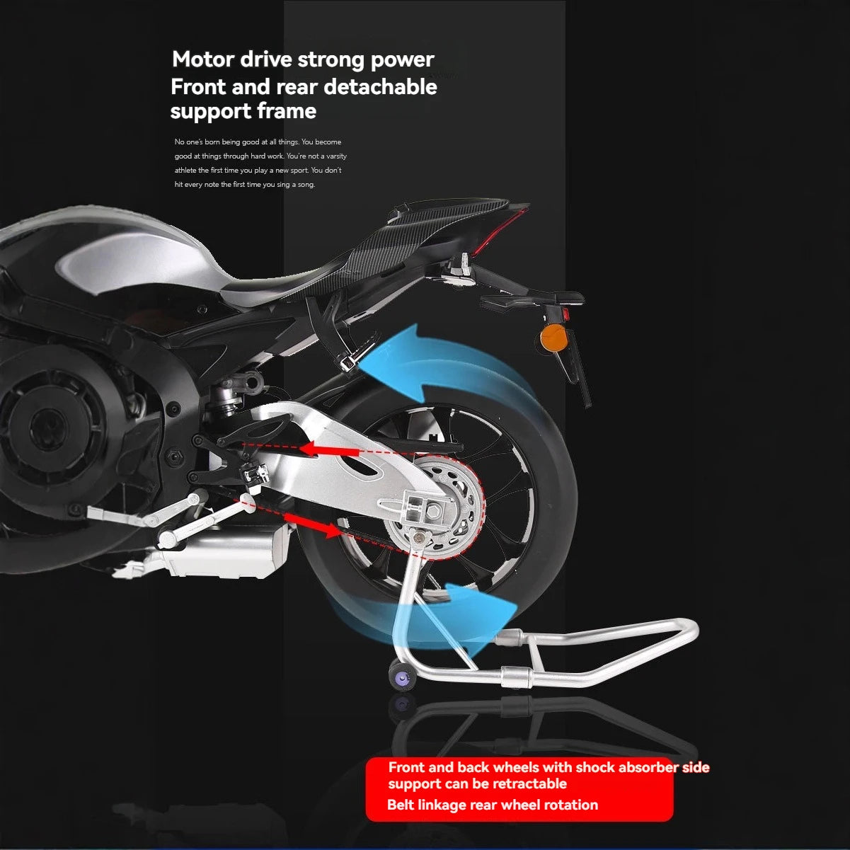 HY Hot New Style Diecast 1:6 Yamaha R1M Motorcycle with Key Open Spray lights and Sound