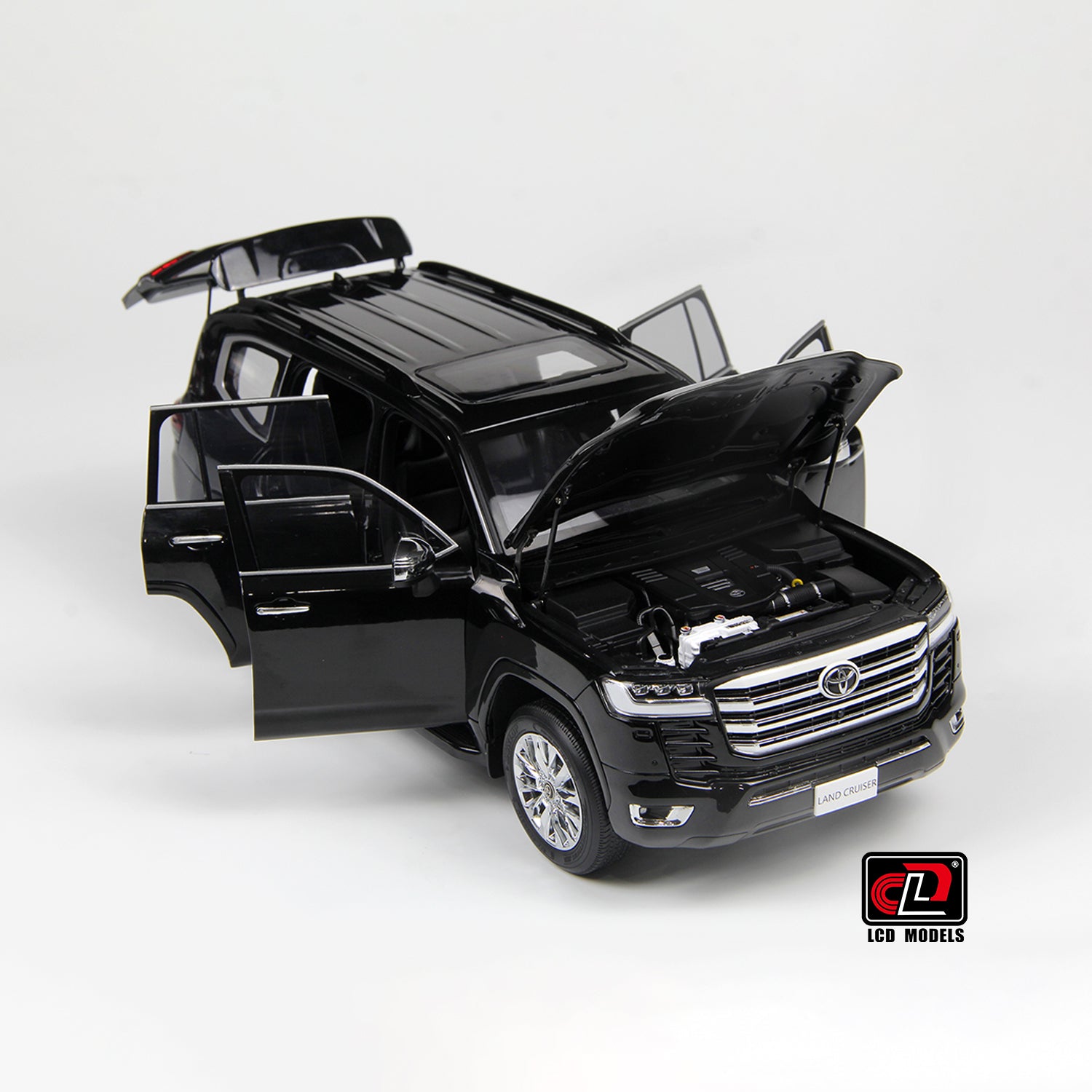 LCD Model 1:18 Toyota Land Cruiser 300-ZX Black color