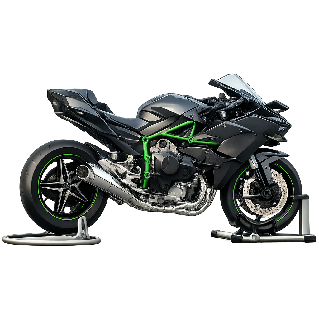 1:6 Kawasaki Ninja H2R Miniature Simulation Bike Model - Silver/Black Edition