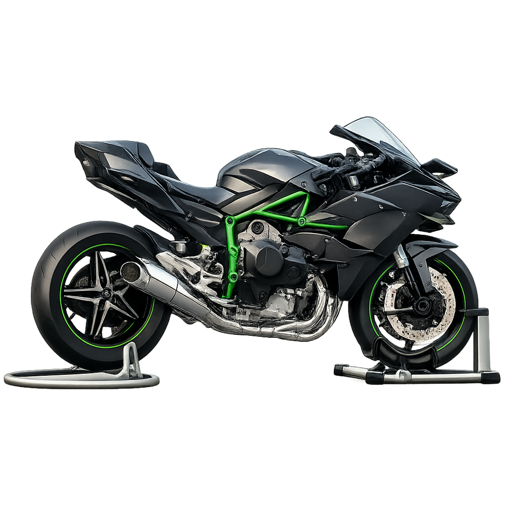 1:6 Kawasaki Ninja H2R Miniature Simulation Bike Model - Silver/Black Edition