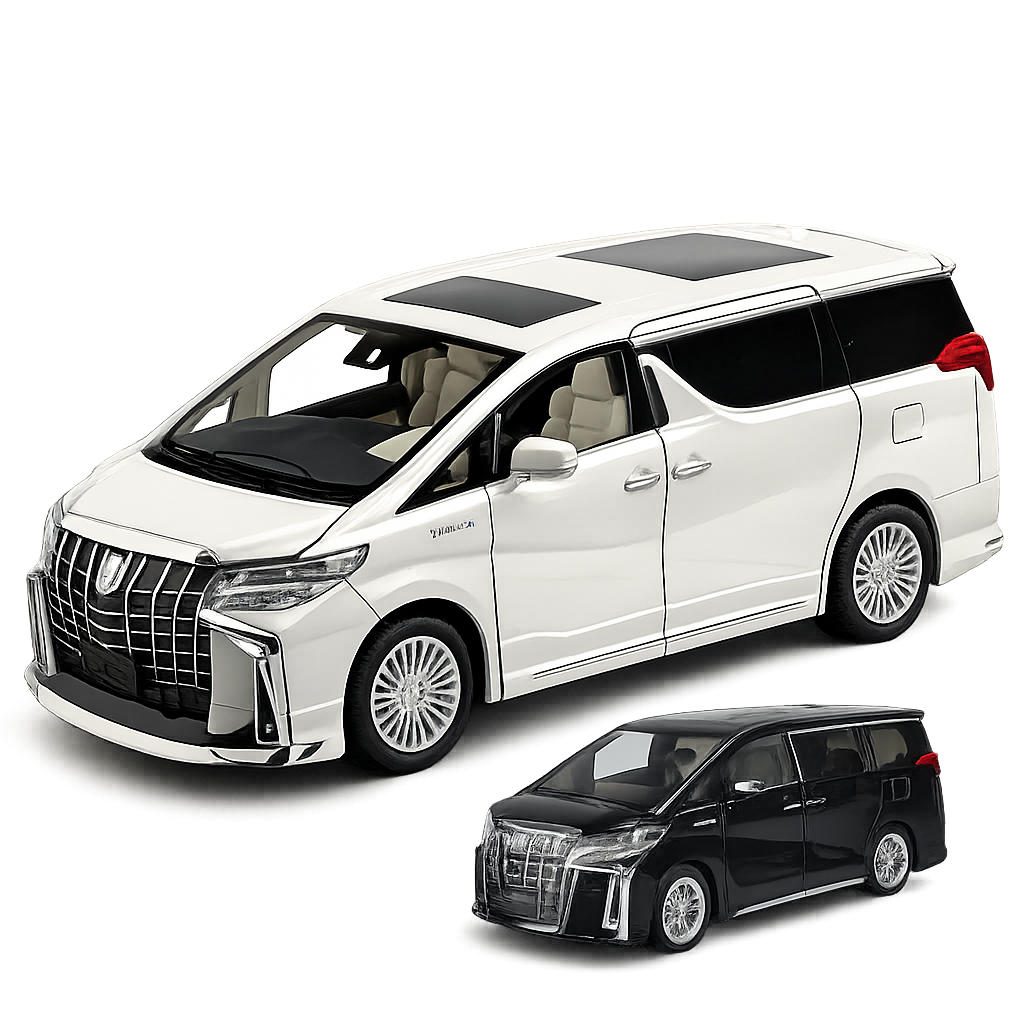 1/18 Scale Diecast Toyota Alphard Car Model with Lights, Sound and Door Open Switch