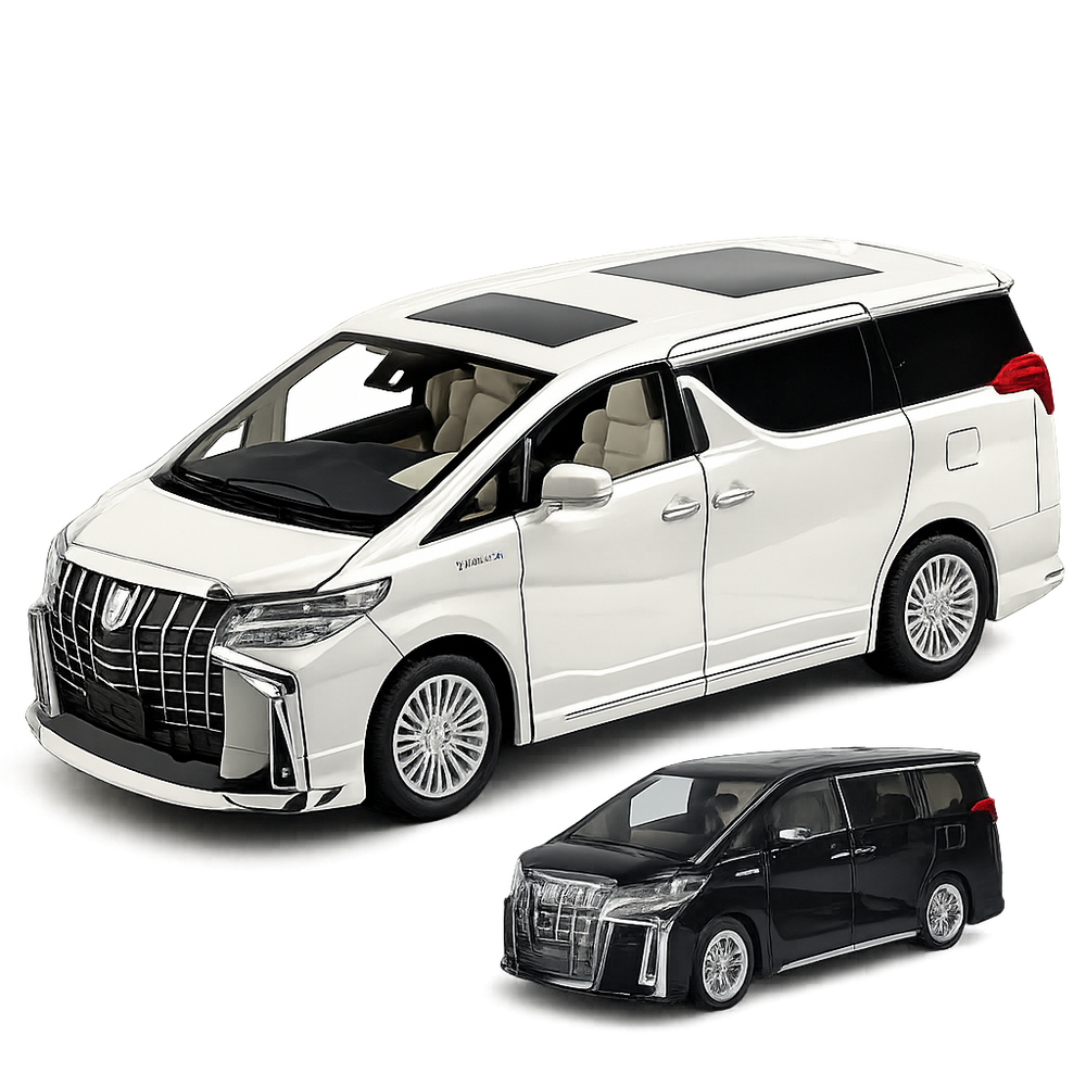1/18 Scale Diecast Toyota Alphard Car Model with Lights, Sound and Door Open Switch