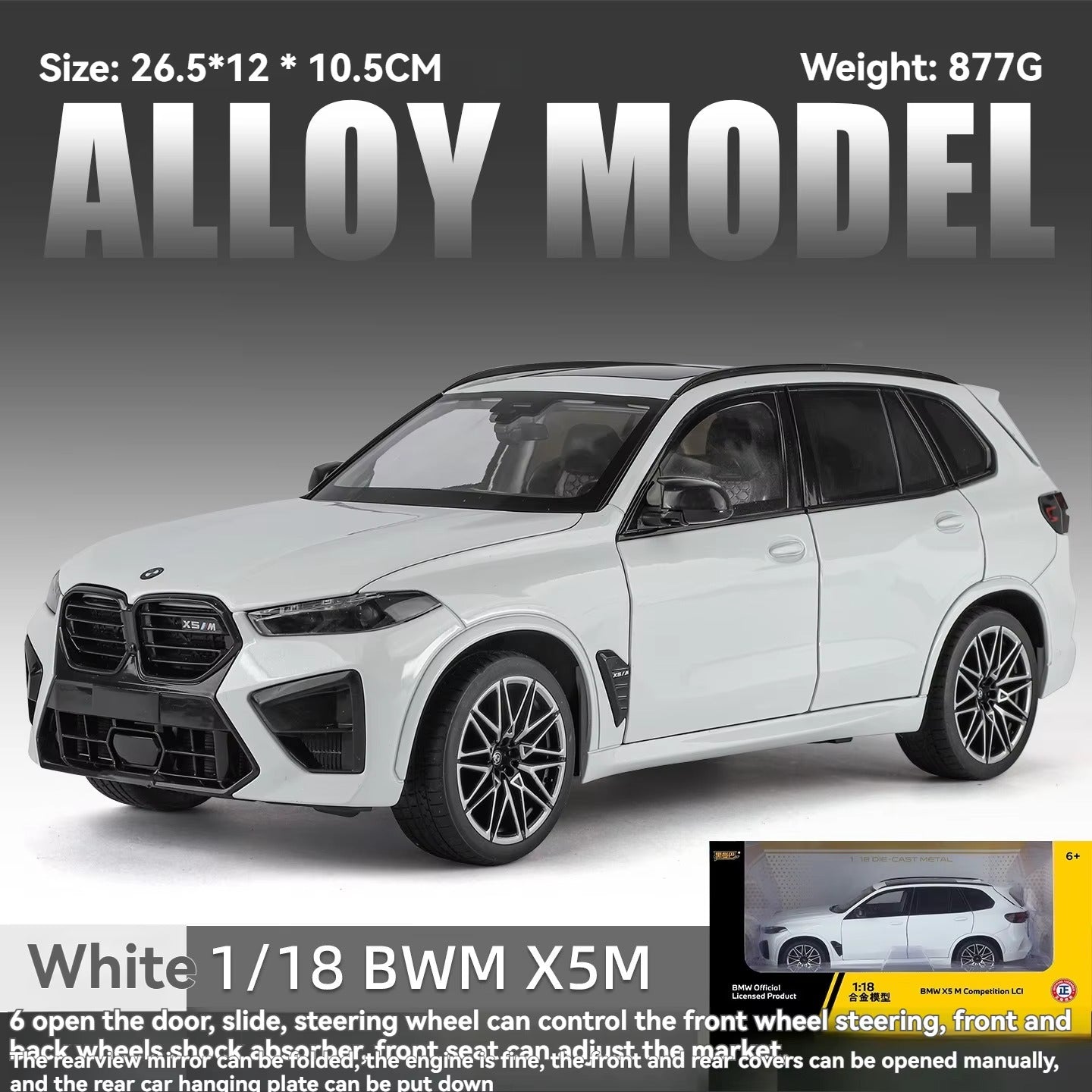 BMW X5M 1:18 Officially authorized Diecast Car Model