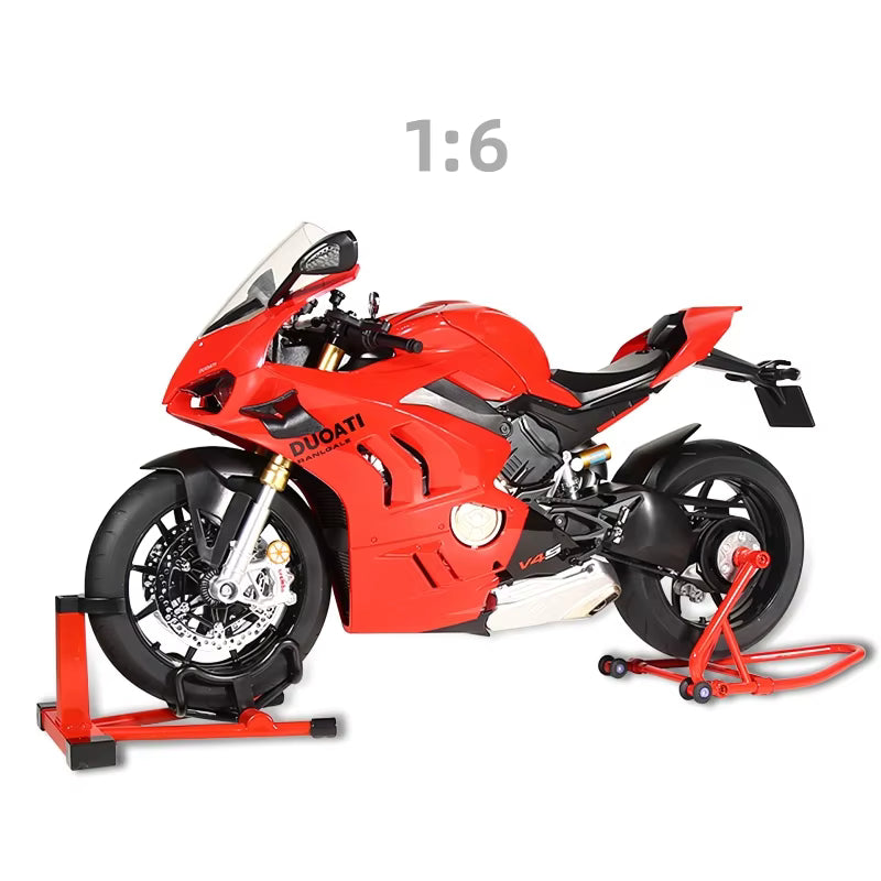 HY Hot New Style Diecast 1:6 Ducati V4S Motorcycle with Key Open Spray lights and Sound