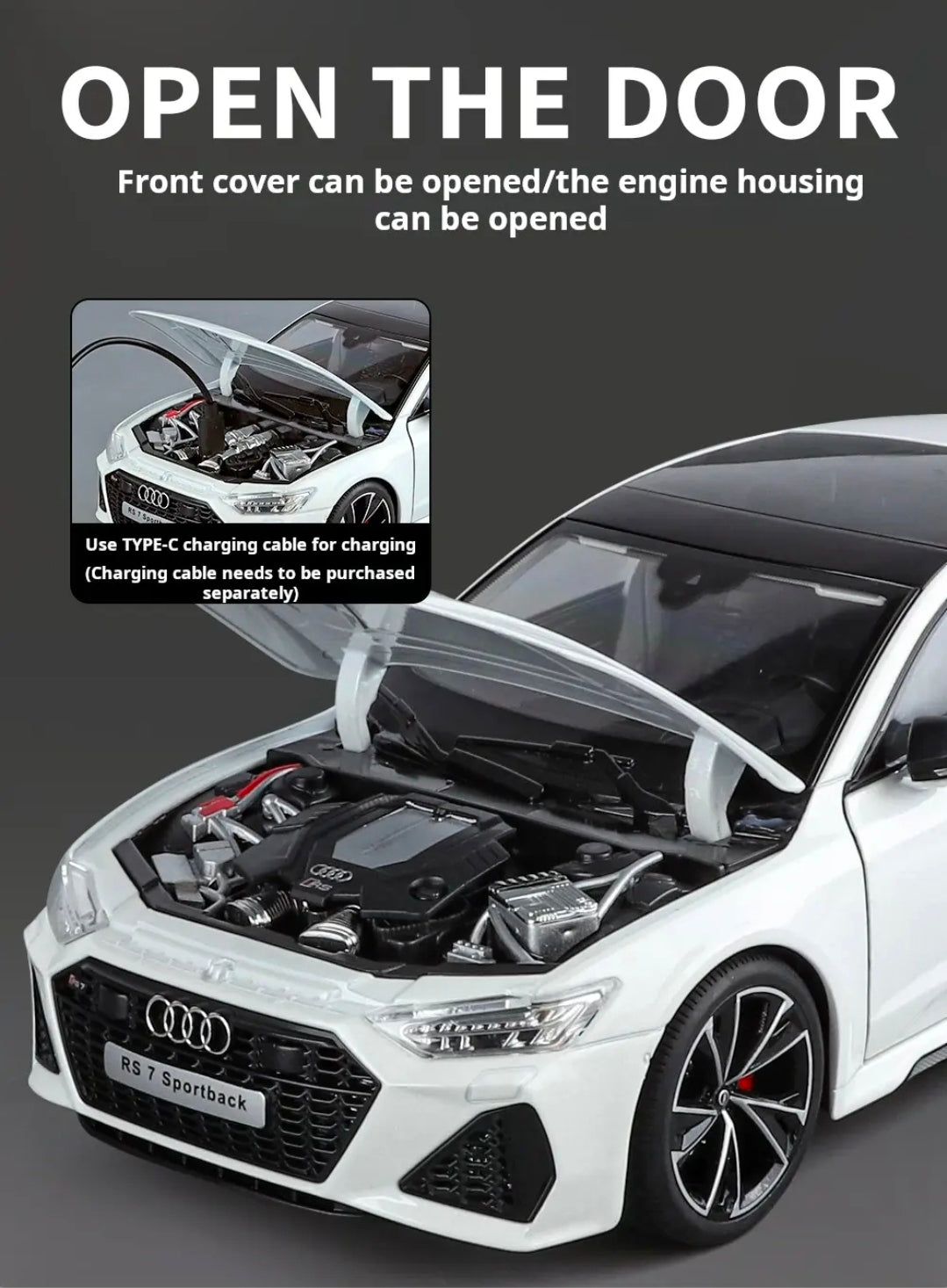 1/18 Audi RS7 Sportback Diecast Model with Remote Key